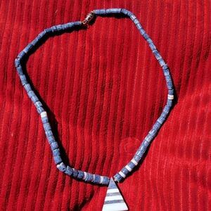 Vintage 90s Handcrafted Beach Shell Beaded Necklace, excellent unused condition